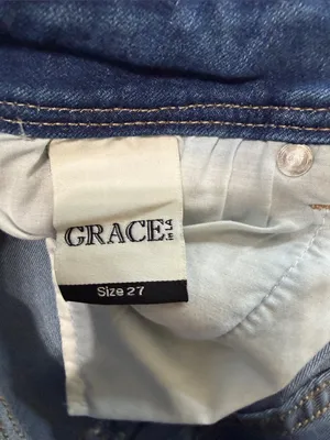Grace Light Blue Cropped Embroidered Frayed Hem Jeans thumbnail 7