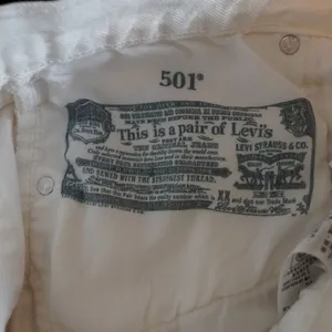Levis 501 Distressed White High-Rise Jeans Size‎ W28 L30 Vintage Inspired thumbnail 9