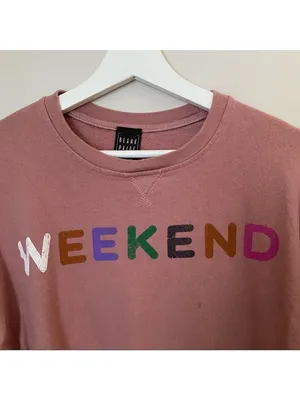 Blank Paige Sweatshirt Crewneck Weekend Graphic Pink Casual Athleisure Trendy thumbnail 5