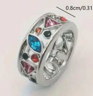 Exquisite Silver Plated Rhinestone Band Size 7 Multiple thumbnail 3