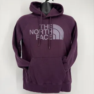 The North Face Womens Hoodie Pullover Purple Logo Graphic Cotton‎ Blend Size S thumbnail 3