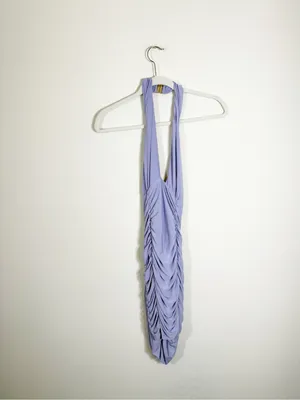 NWT Club L London Lilac Halter Neck Ruched Mini Dress Purple Size 8 thumbnail 3