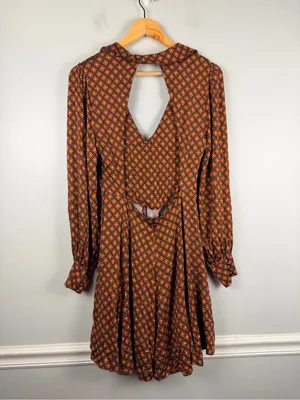 Free People It Takes Two Sleeve Mini Dress in Night Combo size Medium thumbnail 6