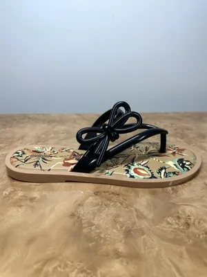 Melissa x Jason Wu Rare Black Bow Jelly Sandals Flip Flops Flats Women's 8 thumbnail 2