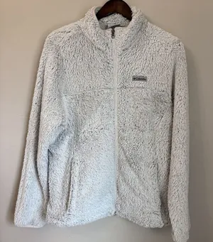 Women’s Columbia Full-Zip High-Pile Fleece Jacket - Light Gray - Size XL thumbnail 1