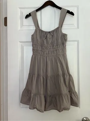 Aritzia Sunday Best Martine Poplin Dress in Taupe thumbnail 2