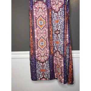Lucky Brand Dress Womens Medium Multicolor Geometric Trapeze Midi Sundress thumbnail 3