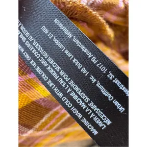 Anthropologie Yellow Pink Plaid Mini Dress Womens L Babydoll Boho Tie Back thumbnail 7