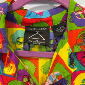 Vintage 90s Shopping Anthony Mark Hankins Pop Art Rainbow Button Down Shirt thumbnail 4