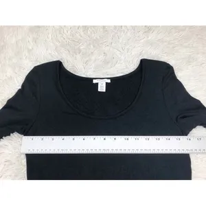 Daily Ritual Black‎ Long Sleeve Knit Drawstring Sheath Dress Size XS thumbnail 6