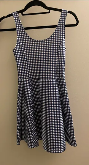 H&M Light Blue and White Gingham Sundress thumbnail 1