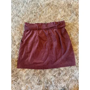Abercrombie & Fitch Faux Burgundy Merlot Suede Paperbag Belt Mini Skirt Boho thumbnail 2