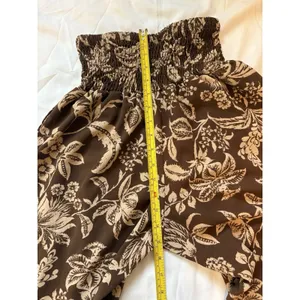 Womens Bohemian Tropical Print Elastic Waist Wide Leg Flowy Vacation Resort Pant thumbnail 6