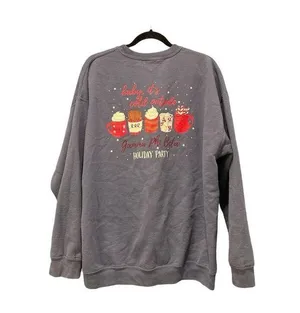 Unisex ΦΒΓ Holiday Crewneck Sweatshirt Gray Medium Long Sleeve Pullover thumbnail 2