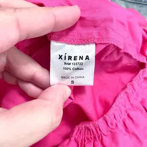 Xirena Nissa Hot Pink Cotton Puff Sleeve Short Sleeve Dress S Romantic Pop Party thumbnail 4