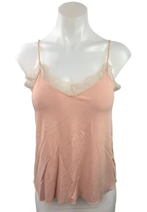 Revamped Women Pink Lace Trim Sleeveless V Neck Casual Camisole Blouse Top Sz S thumbnail 1