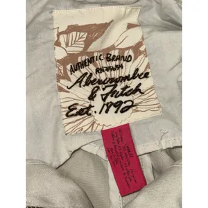 Abercrombie & Fitch Tan Cream Canvas Cotton Utility Bomber Jacket Coat Womens S thumbnail 3
