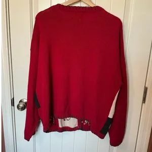 Vintage Heirloom Collectibles Wool Blend Valentines Cardigan XL Red/White thumbnail 4