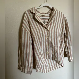 Madewell Striped Double-Gauze Oversized Pajama Shirt‎ Sz S Hyde Park Stripe NEW thumbnail 5