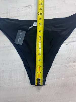 Ocean Blues Cheeky High Leg Bikini Bottom Mid Rise Bathing Suit size large nwt thumbnail 4