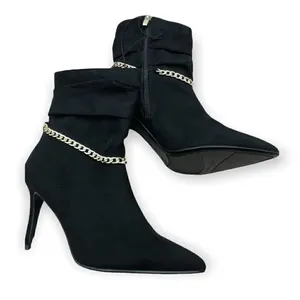 Marc Fisher black with gold metal chain detail booties size 6 thumbnail 1