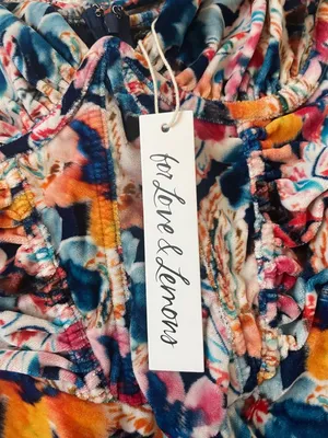 New For Love And Lemons "Brooklyn" Floral Ruched Velvet Mini Dress Xs! thumbnail 4