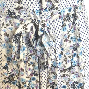 BANJUL Floral‎ Polka Dot Halter Wide Leg Jumpsuit Blue White Tie Waist NWOT M thumbnail 4