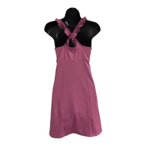 Sincerely Jules pink ruffle strap built-in bodysuit‎ active tennis dress size M thumbnail 2