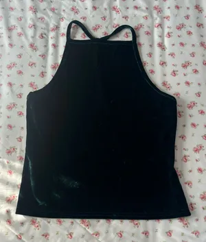 Urban Outfitters Forest Green Velvet High-Neck Tank thumbnail 1
