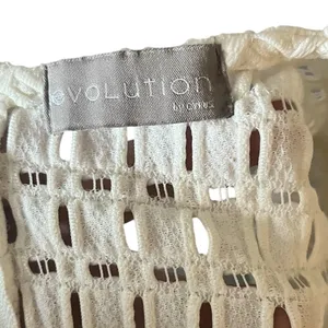 Evolution By Cyrus Chic Cream Textured‎ Cut Out Women's Sz S Blouse Neutral thumbnail 8