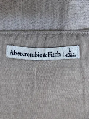 Abercrombie & Fitch Knotted Linen Mini Skirt Beige L Minimalist Coastal Neutral thumbnail 11
