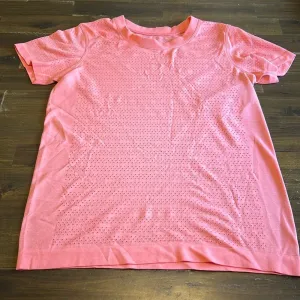 Lululemon Coral Perforated Athletic Tee T-Shirt Short Sleeve Pink Orange 4 thumbnail 1