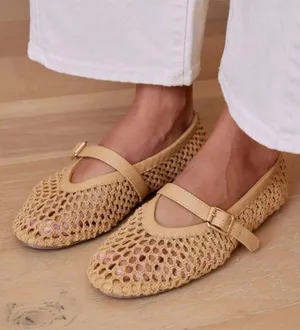 Coconuts by Matisse Nolita Mary Jane Woven Ballet Flats Tan 8 thumbnail 1