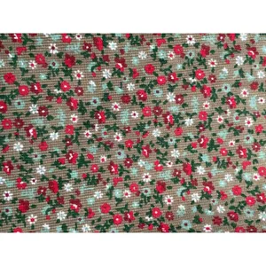 Modest Cottagecore Midi Dress Ditsy Floral Corduroy Pinwale Handmade Prairie thumbnail 11