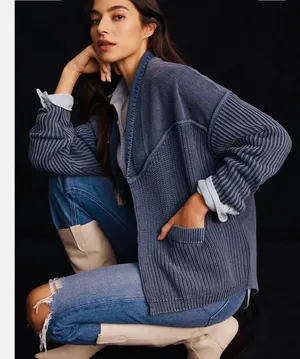 Pilcro Acid Washed Cardigan XS thumbnail 1