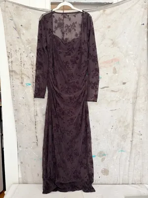 Abercrombie Bra-Free Long-Sleeve Mesh Maxi Dress thumbnail 2
