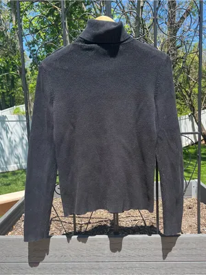 Lauren Ralph Lauren Women’s 100% Cotton Slim Rib Knit Turtleneck Sweater Size M thumbnail 4