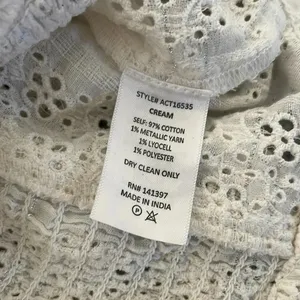 Astr the label size medium white crop top feminine ruffle neutral thumbnail 5