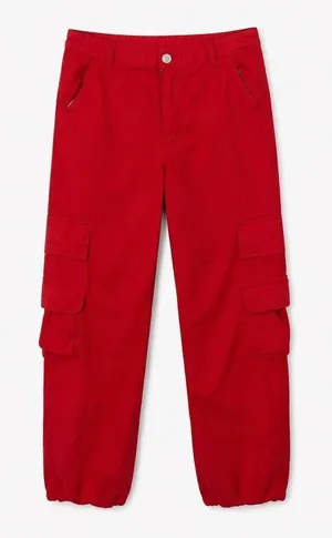 Princess Polly Red Cargo Pants Size 4 | Y2K Streetwear Utility Pants thumbnail 1