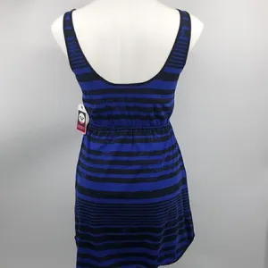 Roxy sleeveless black blue striped tank dress thumbnail 6