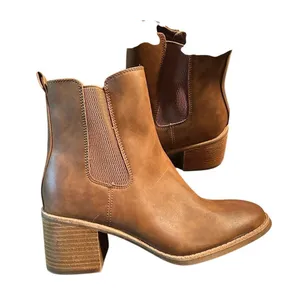 Born Tan Block Heel Ankle Boots(Size 9M) Brown thumbnail 1