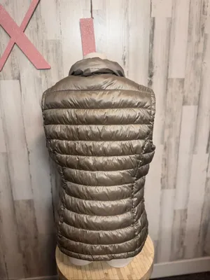 Calvin Klein Metallic Packable Puffer Vest Womens XL Champagne Taupe Quilted thumbnail 3