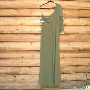 Mac Duggal 55696 Womens Olive ONE SLEEVE BEADED CUFF SIDE TWIST GOWN thumbnail 10