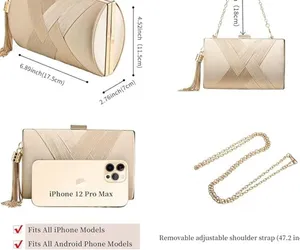 Womens Elegant Tassel Evening Clutch Cross Body & Purse Bag Wedding & Prom Party thumbnail 5