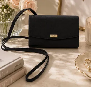 Kate Spade Black Crossbody Purse EUC Gold Accents Zip Closure Small Bag Saffiano thumbnail 1