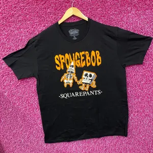 Nickelodeon Spongebob Squarepants Spongebob & Patrick Skeleton halloween T-Shirt XL thumbnail 3