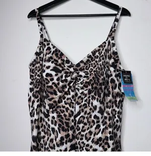 Swim Solutions Plus Size Knotted Flyaway Fauxkini One-Piece Swimsuit Size 20W thumbnail 7
