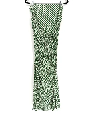 Celandine for Anthropologie The Gabbie Strapless‎ Ruched Green Maxi Dress L thumbnail 2