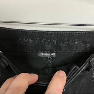 Curvy hi-rise‎ Jeggings crop black button fly distressed size 0 thumbnail 4