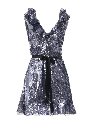 Free People Sequin Siren Ruffled Mini Dress thumbnail 4